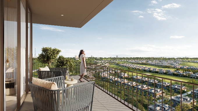 Developer render of a villa community — artist's impression
